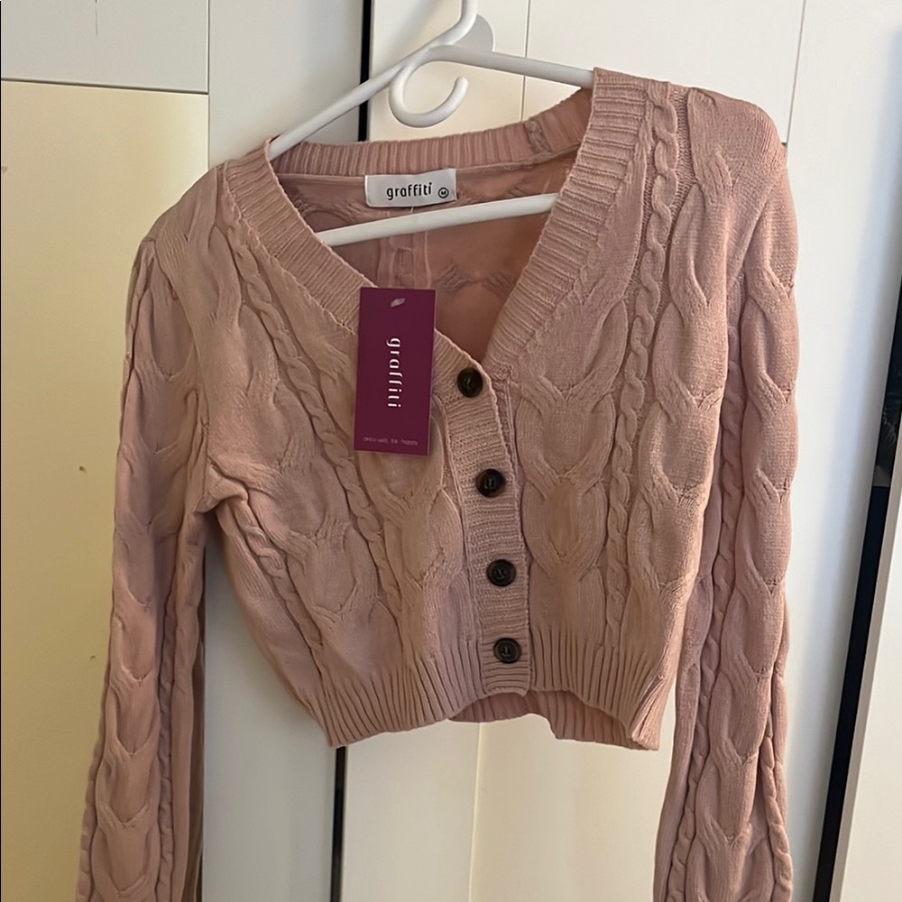 Raffi Women's Pink Cable Knit Sweater